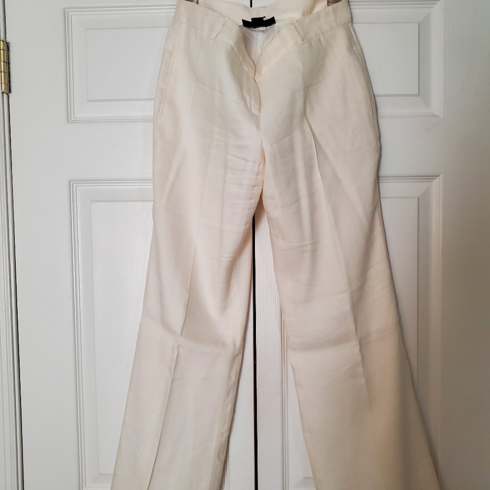 INC . CREAM LINEN AND SILK DRESSY PANTS